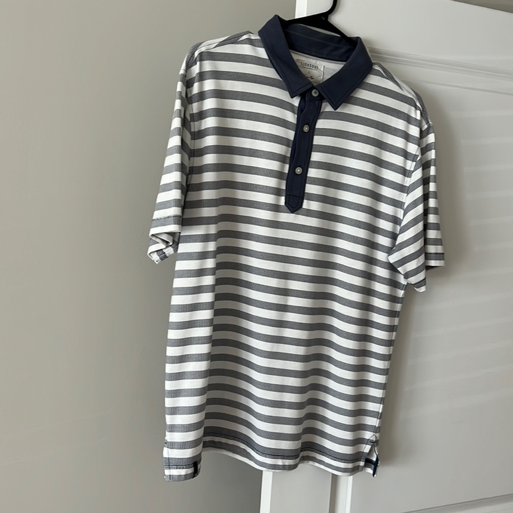 Linksoul size large strip golf shirt polo